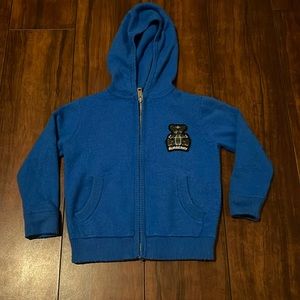Burberry | Kids-boys Cashmere Knit Zip Hoodie w/ Bear Patch Blue 2Y